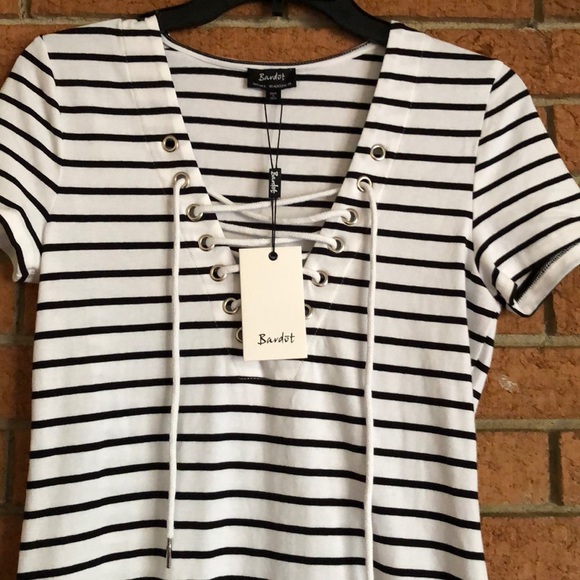 🖤BARDOT🖤STRIPED SWING DRESS🖤 - Picture 6 of 8